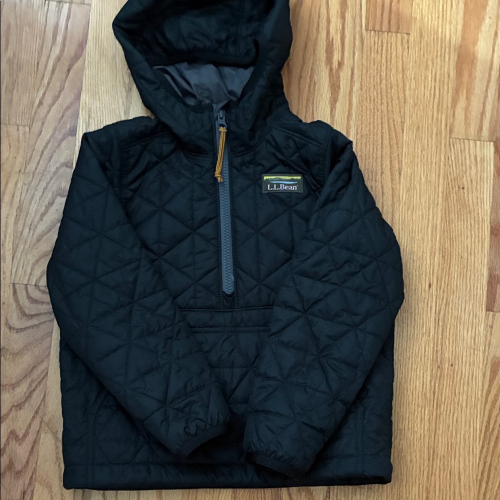 L.L. Bean Black Quilted Half-Zip Jacket